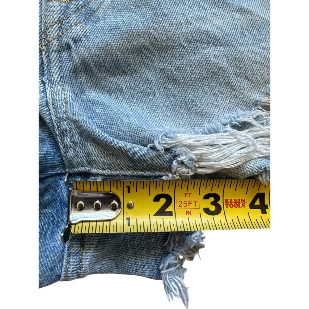 Levi's Premium 501 Original Cut-Off Denim Shorts Light Wash Distressed Size 27